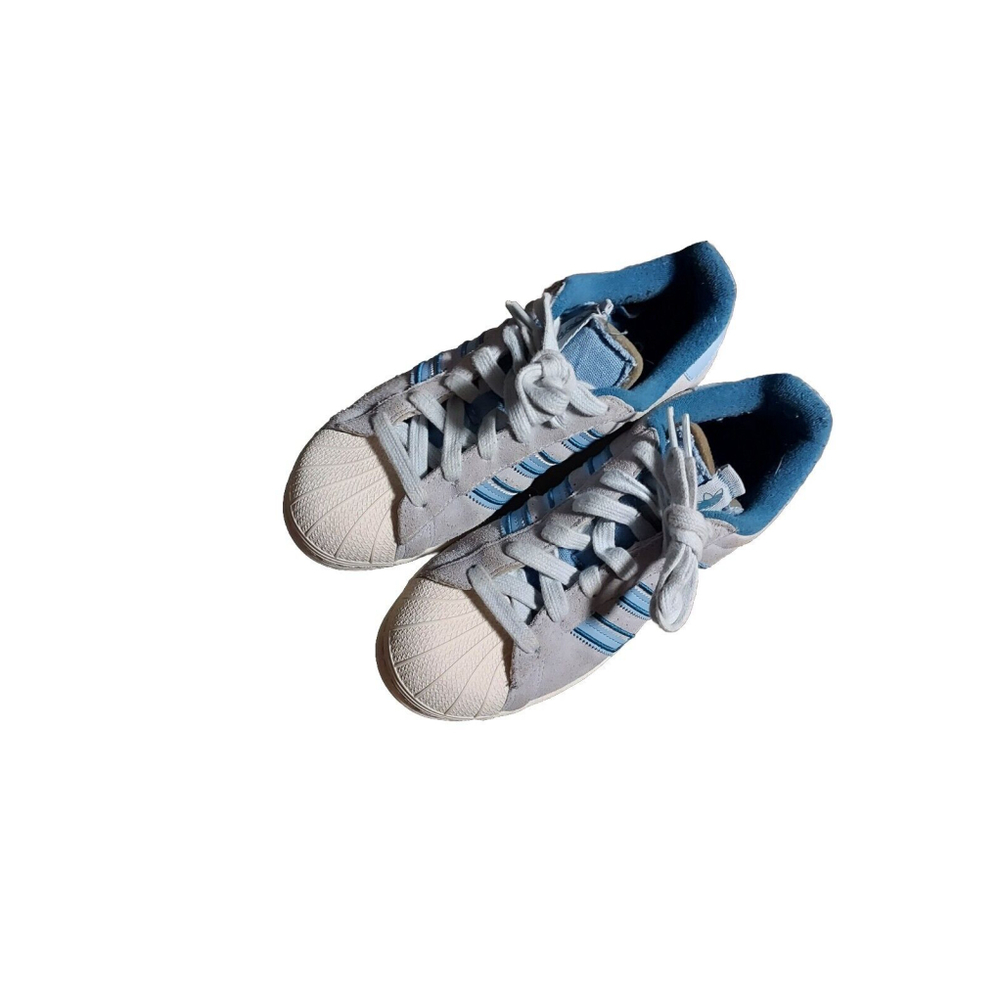 Size 5.5-adidas Originals Superstar Shoes Kids' GV7949 Blue/ Grey